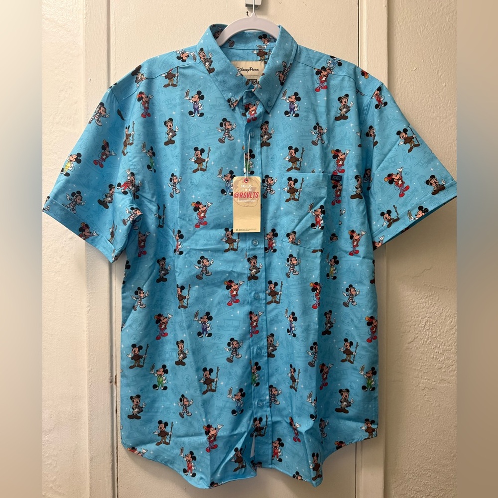 RSVLTS Disney World Mickey Mouse Short-Sleeve Button-Up Shirt NWT 2025